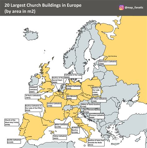 20 Largest Church Buidlings in Europe : MapPorn