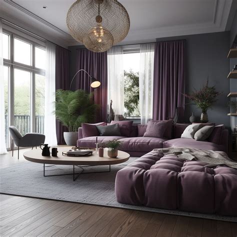 Purple and gray Cozy living room в 2024 г | Фиолетовый интерьер ...