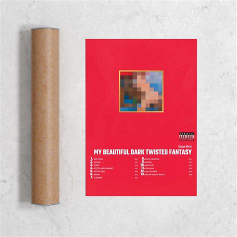 Kanye West My Beautiful Dark Twisted Fantasy Album Cover Etsy