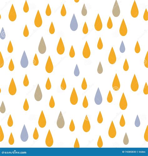 Seamless Rainfall Texture Rain Drop Vector Isolated On Transparent