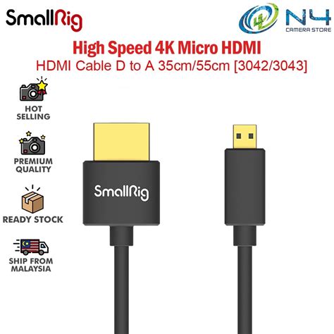 Smallrig Ultra Slim 4k Hdmi Cable D To A 35cm 55cm 3042 3043