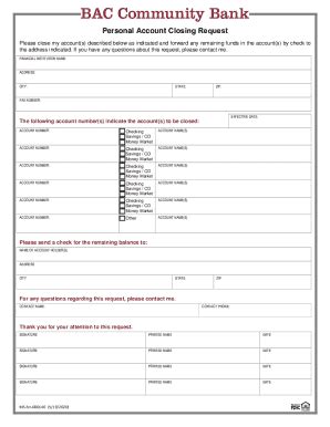 Fillable Online Letter To Close Bank Accounts Template And Tips Fax