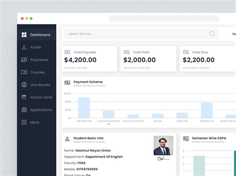 Student Portal Dashboard UI Design (DIU) by Md Nasimul Huda on Dribbble