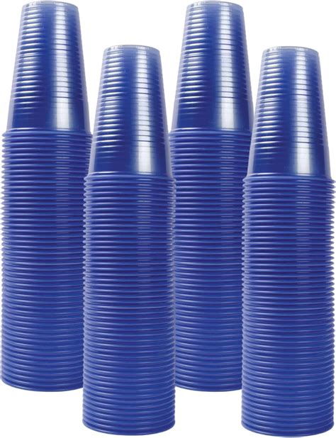 We Can Source It Ltd 7oz Blue Strong Plastic Drinking Glass Disposable Water Cups Tumblers