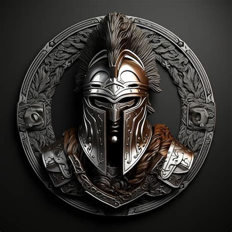 Ilustra O Do Emblema Do Capacete Espartano Foto Premium