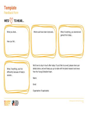 Fillable Online Template: Feedback Form Fax Email Print - pdfFiller