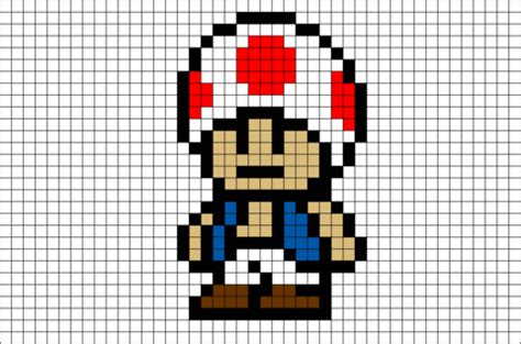 Pixel Art Grid Toad - Pixel Art Grid Gallery