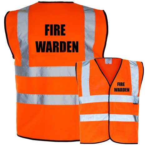 Fire Warden Pre Printed Hi Vis Safety Vest Waistcoat EN ISO 20471