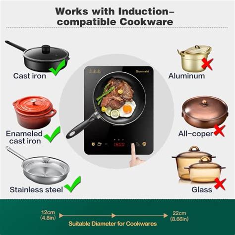 Sunmaki Induction Cooktop Induction Hot Plate With Led Display W