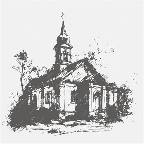 Premium Vector | Sketch of church sketch of church hand drawn