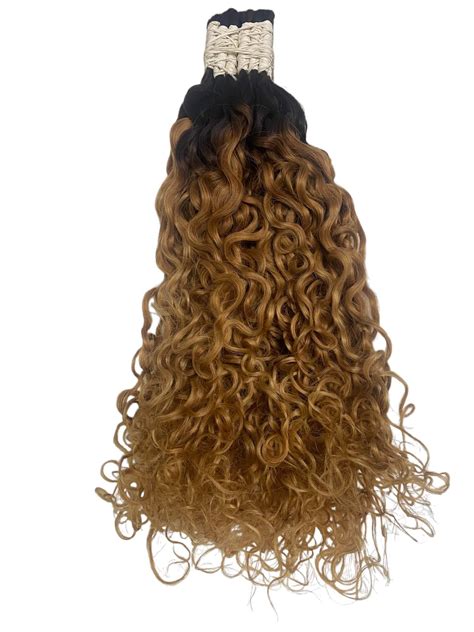 Cabelo Humano Cacho Caipira Loiro Mel 55 CM Estoque Barão do Cabelo