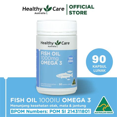 Jual Healthy Care Fish Oil 1000mg Omega 3 Isi 90 Kapsul Lunak Shopee