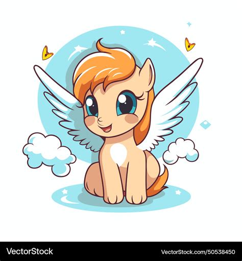 Cute cartoon dog with wings for your design Vector Image