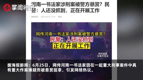 河南知名书画家涉刑案被通缉？民警：人还没抓到，正在开展工作 新浪新闻