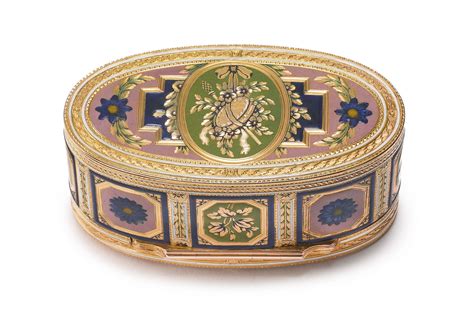 A Louis Xv Gold And Enamel Snuff Box Charles Le Bastier Paris