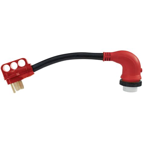 Valterra A10 5050d90vp Mighty Cord 90° Detachable 12 Adapter Cord 50am To 50af Red Carded