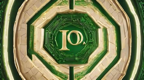 Iota signo iota letra alfabeto griego símbolo hexágono verde Foto Premium