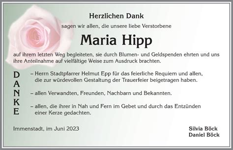 Traueranzeigen von Maria Hipp Allgäuer Zeitung