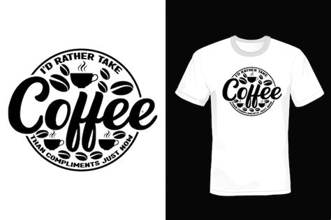 Café T shirt design typographie vintage Vecteur Premium