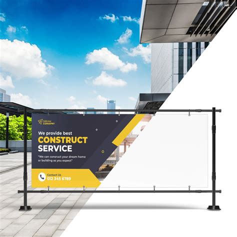 Free Barrier Banner Mockup Psd Template