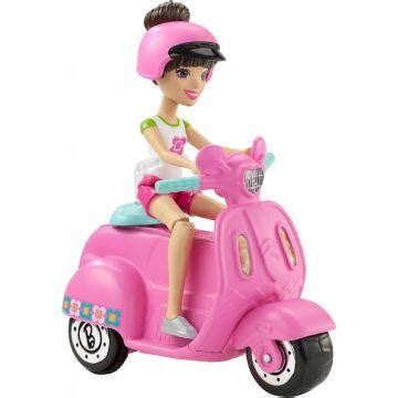 Barbie On The Go Pink Scooter And Doll Fhv Barbiepedia