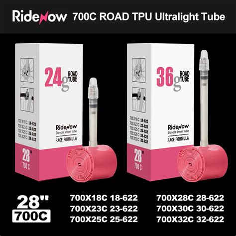 Ridenow Superlight 24g TPU Tube 700x18 28c Road Bike Inner Tire 45mm