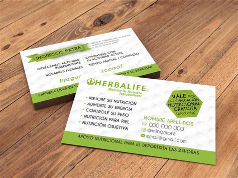 Tarjetas De Visita Presentacion Negocio Business Card Herbalife Nutricion