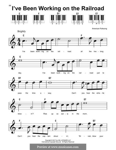 I've Been Working on the Railroad by folklore - sheet music on MusicaNeo