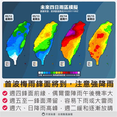 首波梅雨鋒面要來了！雨區曝光 1張圖看「紅番薯」變化 生活 自由時報電子報