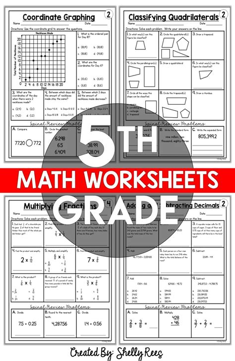 Free Printable 5th Grade Common Core Math Worksheets Appletastic Learning