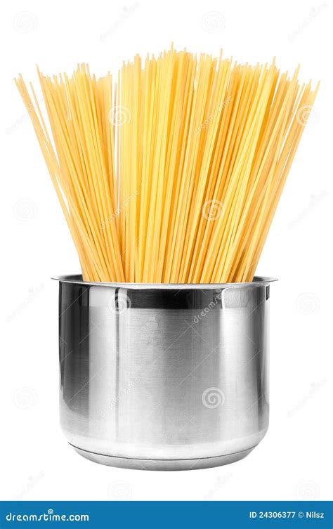 Cooking Spaghetti In Pot Stock Image Image Of Uncooked 24306377