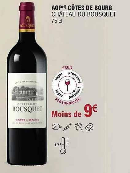 Promo Aoc Côtes De Bourg Rouge Château Le Tertre De Leyle chez