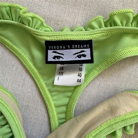 Vintage String Bikini In Lime Green With Cute Depop
