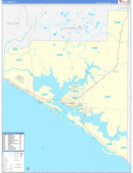 Wall Maps of Bay County Florida - marketmaps.com