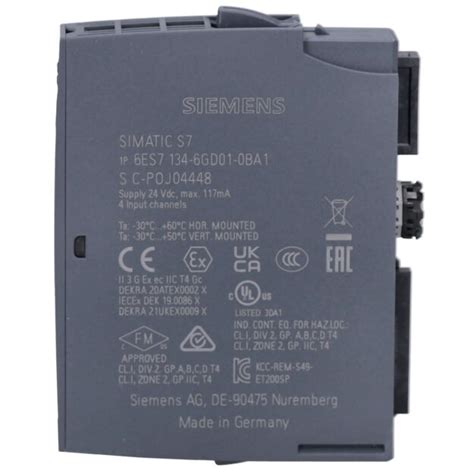 Siemens 6ES7134 6GD01 0BA1 SIMATIC ET 200SP AI 4xI 2 4 Wire ST 188 78