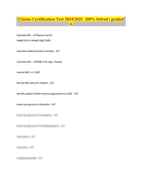 Solution Chemo Certification Test Studypool