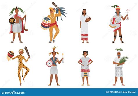 Aztec Tribe People of Ancient Civilization Set, Man Woman in ...