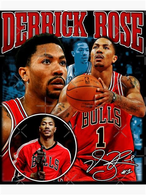 Derrick Rose Mvp Chicago Basketball Signature Vintage Retro 80s 90s