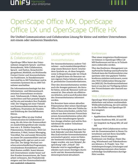 Openscape Office Mx Openscape Office Lx Und Openscape Office Hx Pdf