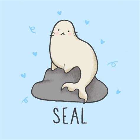 Premium Vector Cute Seal Cartoon Hand Drawn Style Cute Cartoon