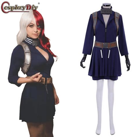 Cosplaydiy Anime My Hero Academia Shoto Todoroki Cosplay Blue Dress Costume Boku No Hero