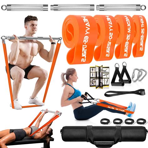 Dasking Portable Home Gym Resistance Band Bar Set - Full Body Workout ...