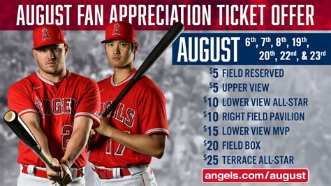 August Fan Appreciation Ticket Offer | Los Angeles Angels