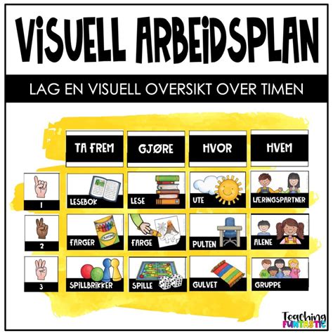 Visuell Arbeidsplan Til Klasseromstavle Teaching Funtastic