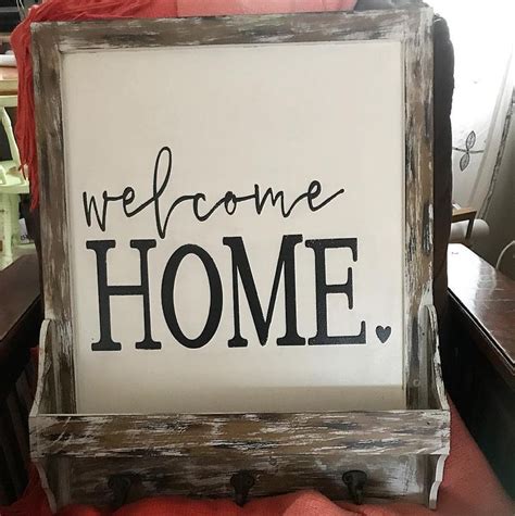 Rustic farmhouse wood sign...welcome home. | Rustic wood signs ...