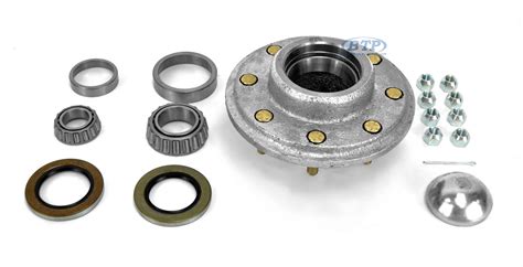 Boat Trailer Galvanized Hub With Bearings Lug Nuts And Dust Caps 8 Lug Fits 6 000 7000 Lb Axles