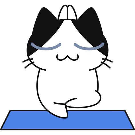 ヨガをする猫 無料イラスト＆かわいいフリー素材集 ねこ画伯コハクちゃん