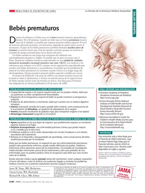 Jama Hoja Informativo Sobre Prematuridad Pdf