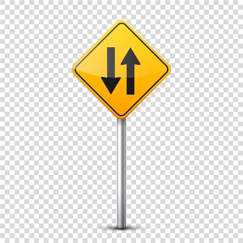 Premium Vector Road Yellow Signs Collection Isolated On Transparent