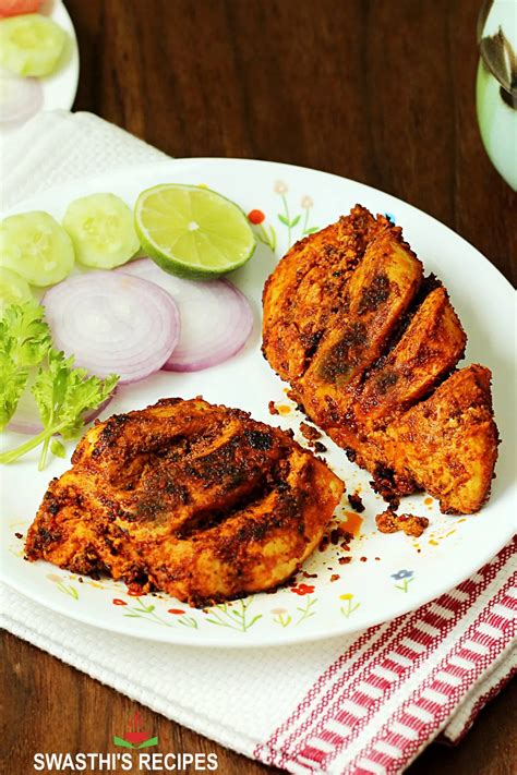 Tandoori Chicken Recipe Tandoori Murgh Swasthi S Recipes